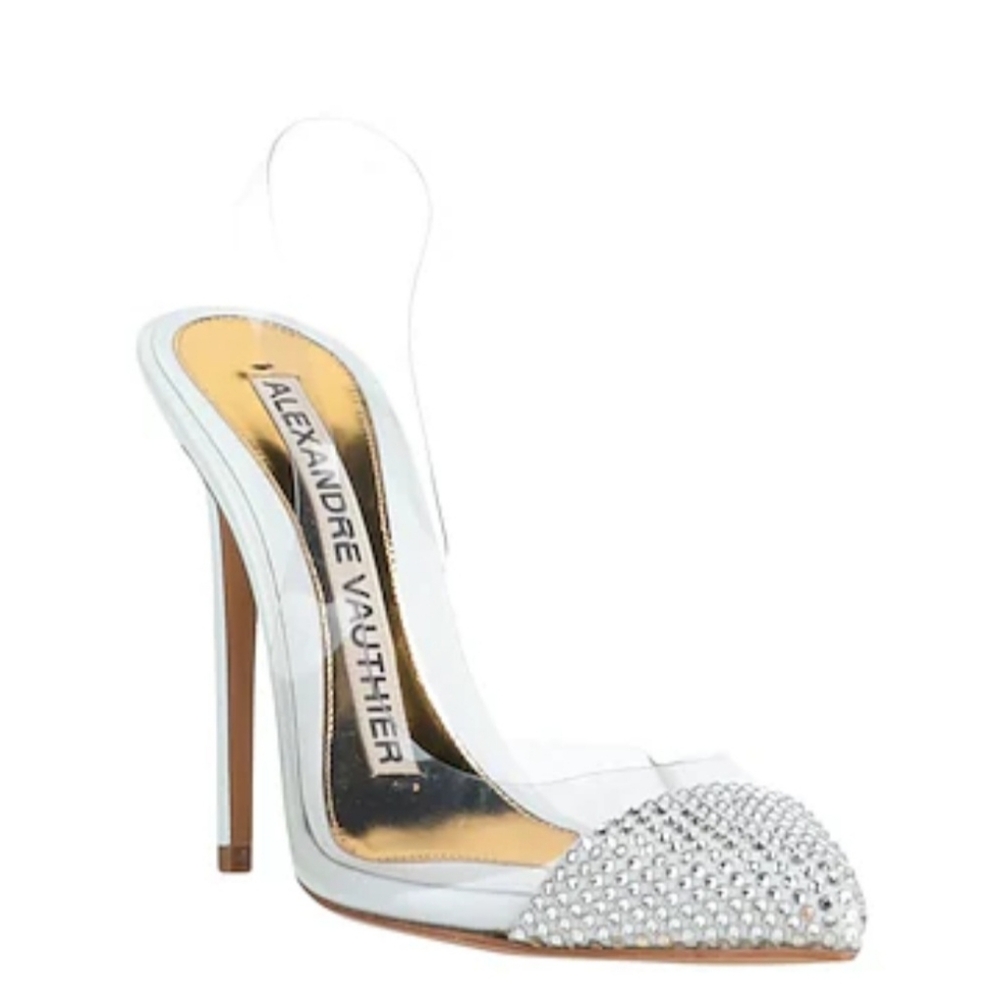 ALEXANDRE VAUTHIER Pumps Silver With Clear Strap Woman's Size 41 Heels NWOT